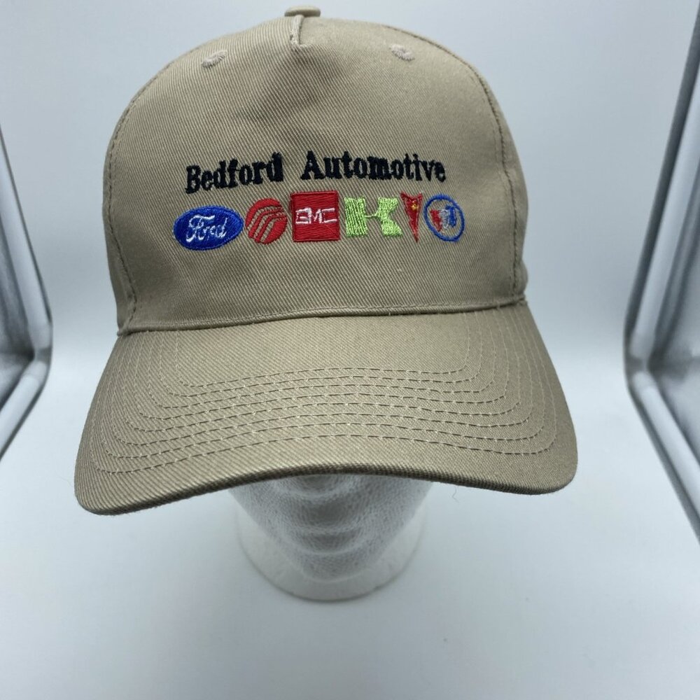 Bedford Automotive Tan Khaki Baseball Cap Hat Hook & Loop
